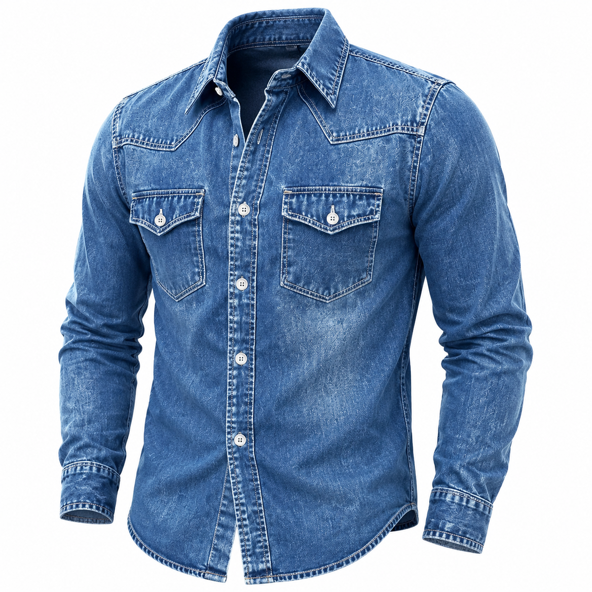 Broken-in Comfort Cotton Denim Shirt