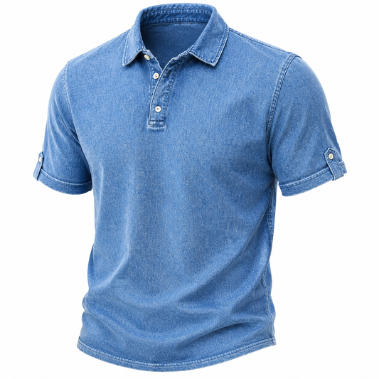 100% Cotton Acid Wash Polo Shirt