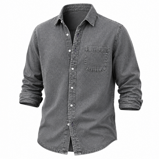 Washed Denim Cotton Casual Shirt