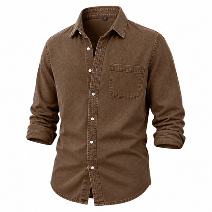 Washed Denim Cotton Casual Shirt
