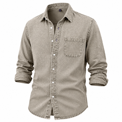Washed Denim Cotton Casual Shirt