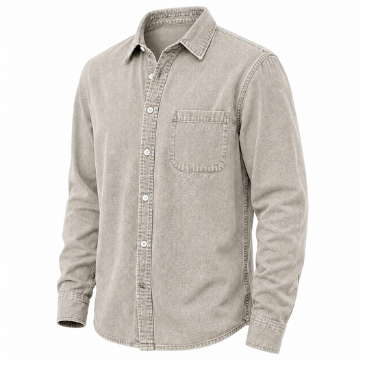 Broken-in Cotton Button Work Shirt