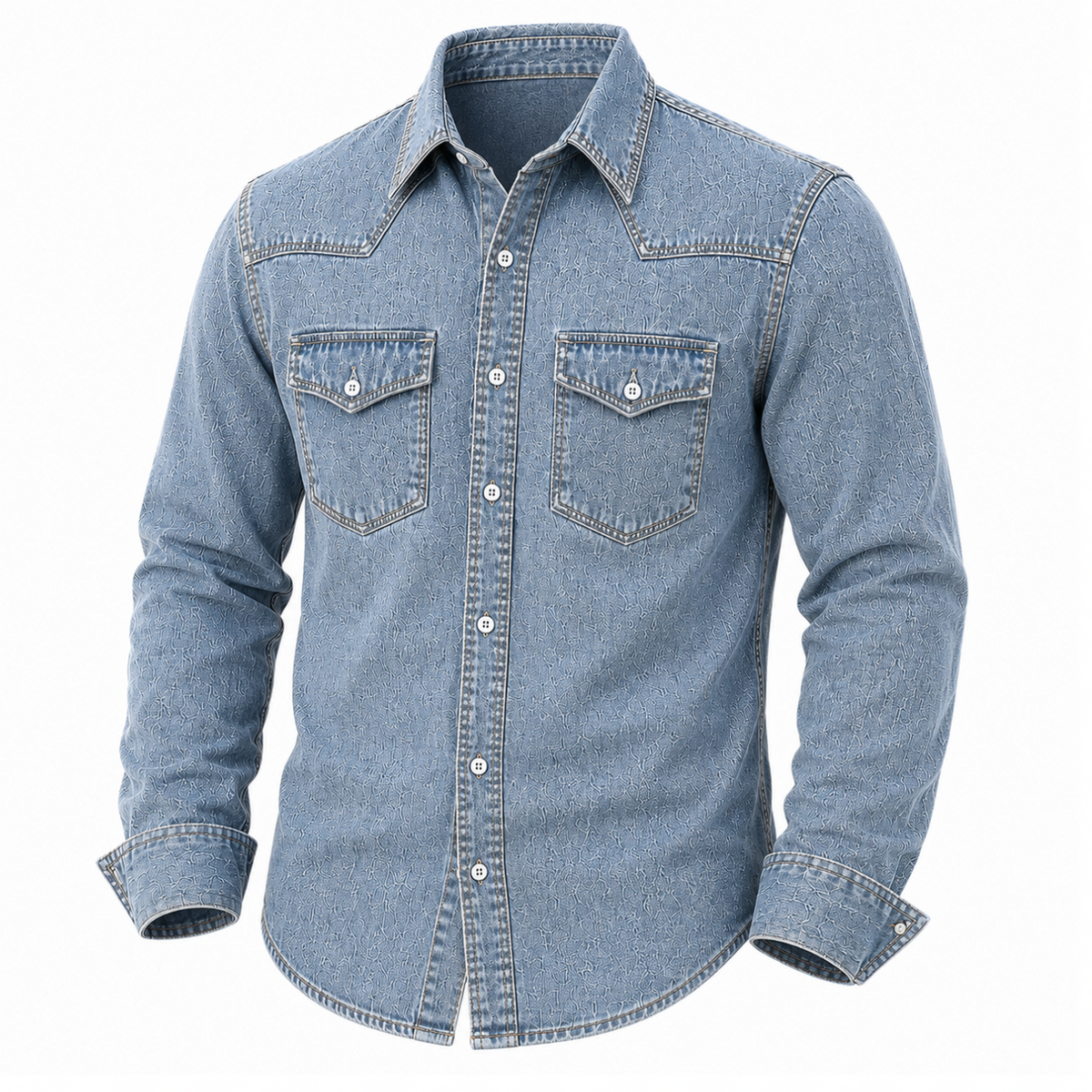 Vintage Washed Cotton Denim Shirt