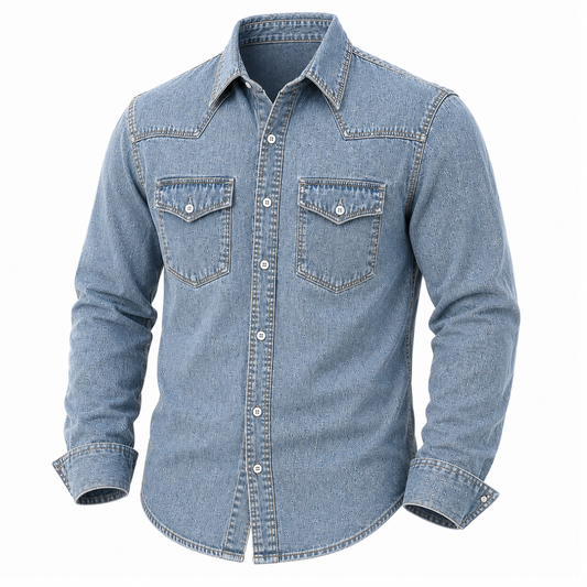 Vintage Washed Cotton Denim Shirt