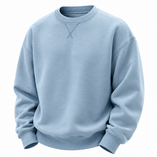 Relaxed Crew Neck Cotton Sweatshirt