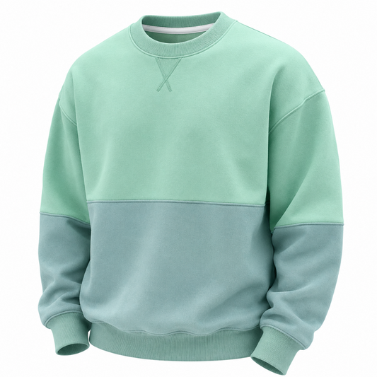 Colorblock Cotton Patchwork Sweatshirt