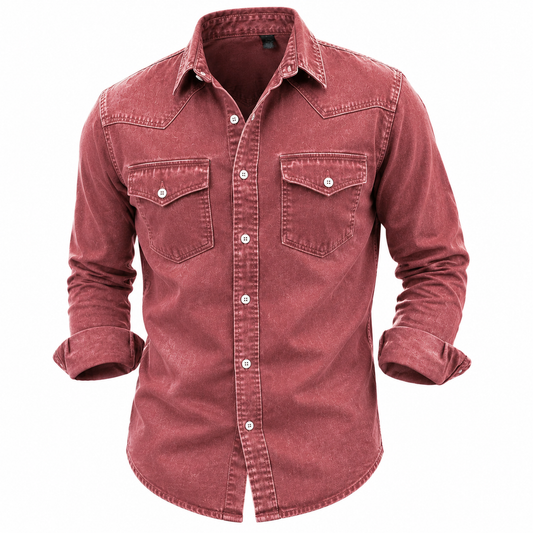 Washed Cotton Western Work Shirt