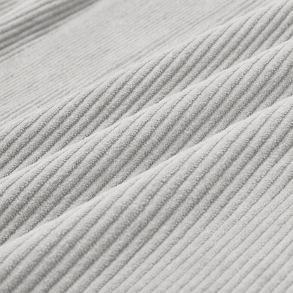 Patchwork Corduroy Zipped Henley Shirt