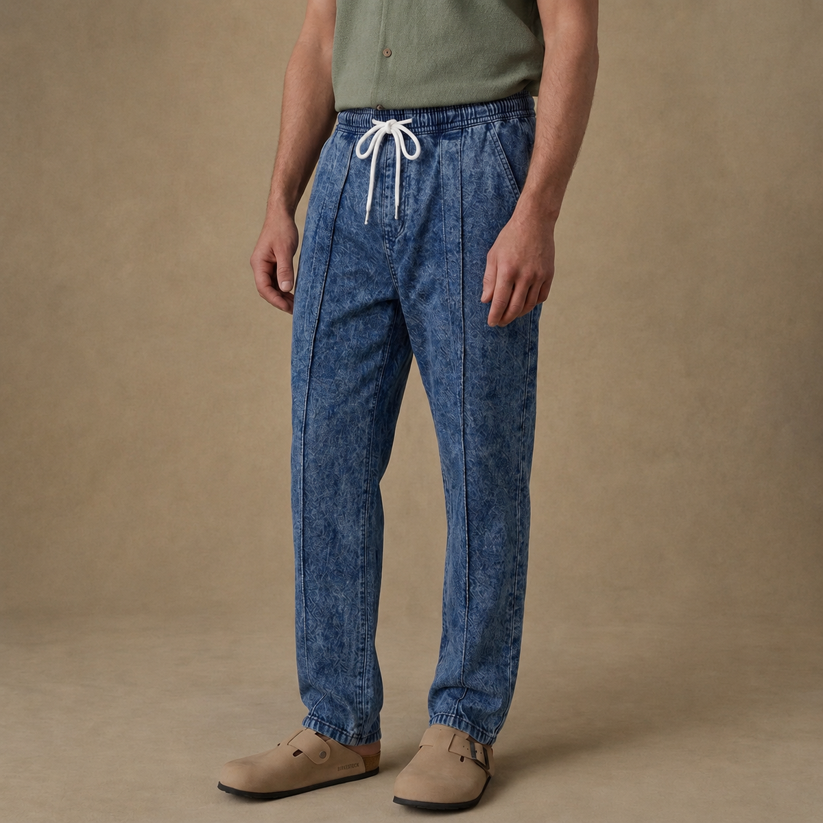 Relaxed Fit Washed Cotton Pants
