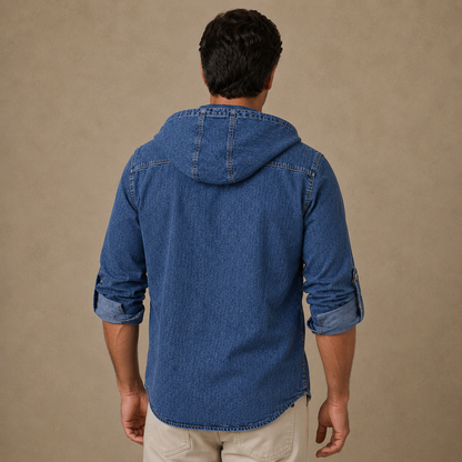 Broken-In Cotton Denim Work Shirt