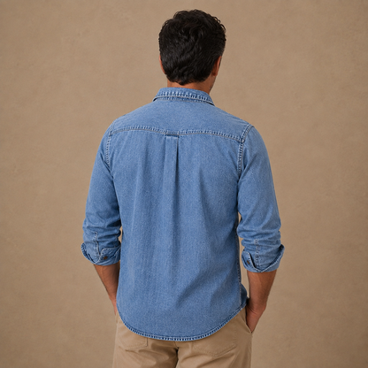 Classic Washed Cotton Demin Work Shirt
