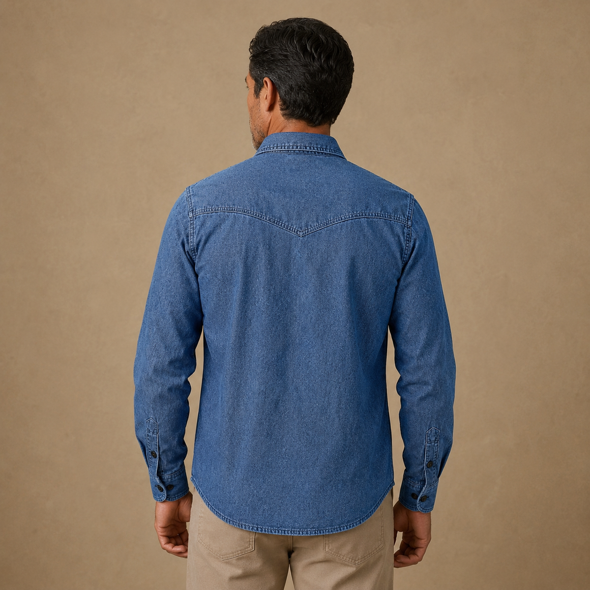 Relaxed Washed Cotton Button Up Shirt