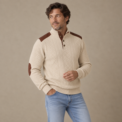 Patchwork Jacquard Textured Sweatshirt