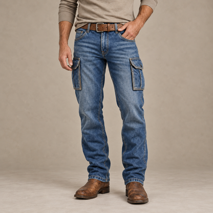 Vintage Washed Cotton Patchwork Cargo Pants