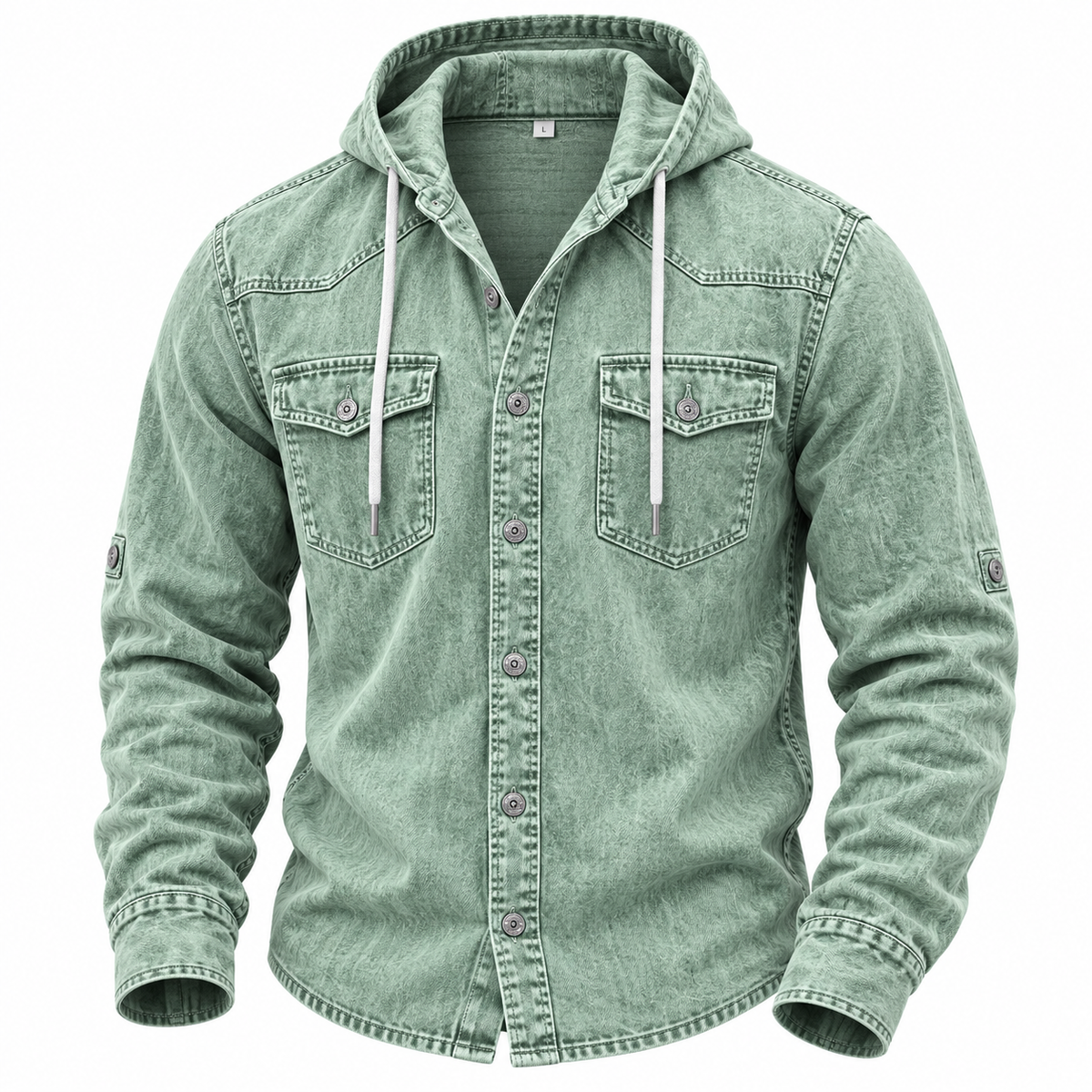 Vintage Washed Hooded Western Shirt