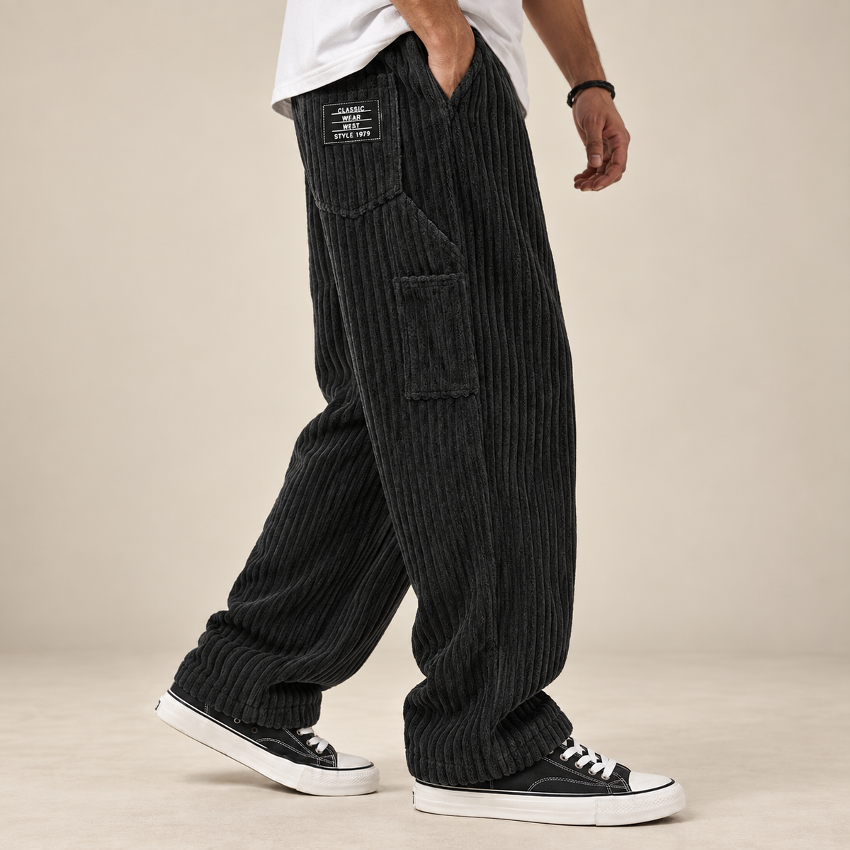 Men's Casual Baggy Corduroy Pants