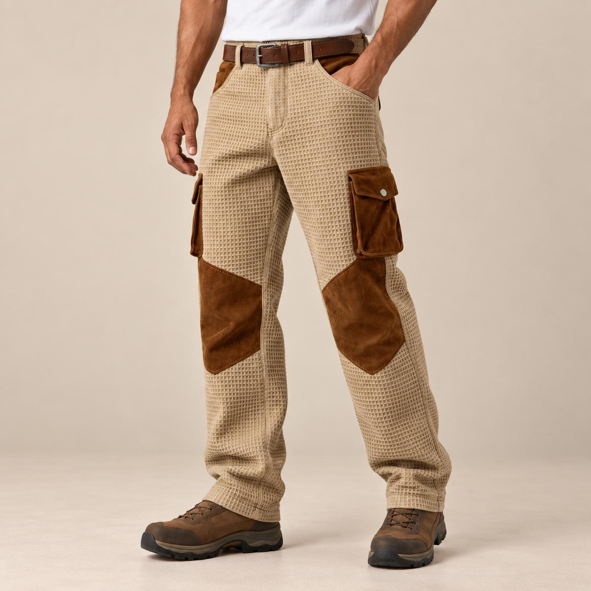 Colorblock Waffle Cargo Pants