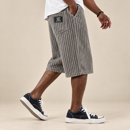 Casual Corduroy Shorts-Comfortable Elastic Waist Summer Wear