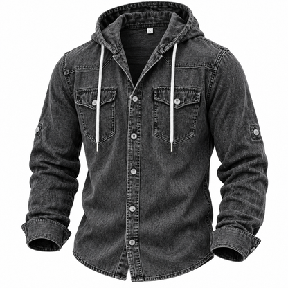SoftFade Washed Hooded Denim Shirt