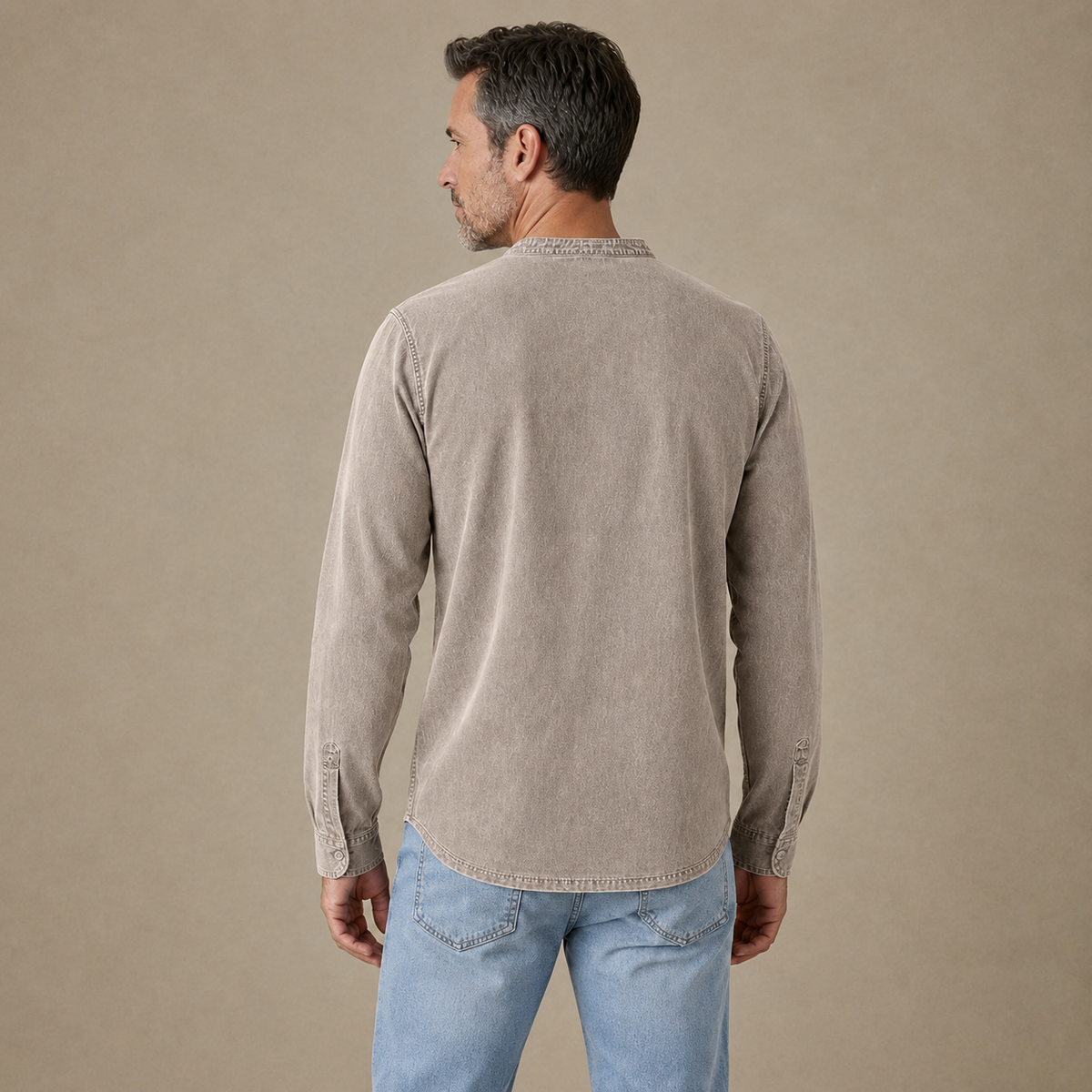 Comfort Washed 100% Cotton Henley T-Shirt