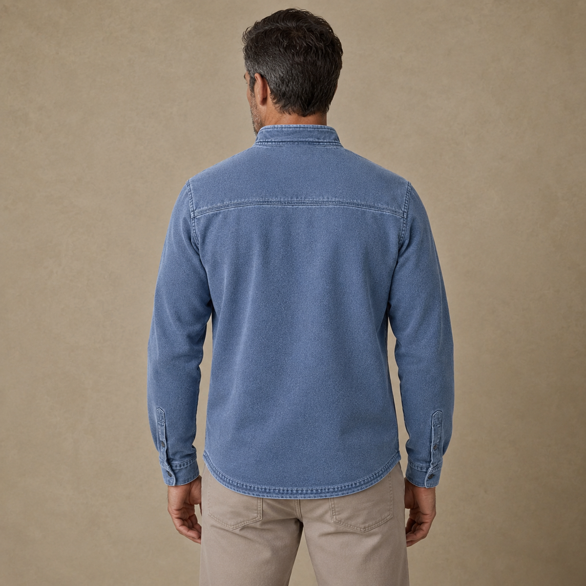 Vintage Washed Cotton Quarter Zip Henley Shirt