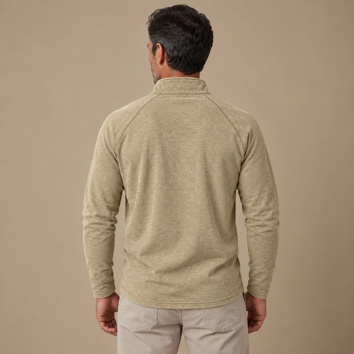 Relaxed Washed Cotton Henley Shirt
