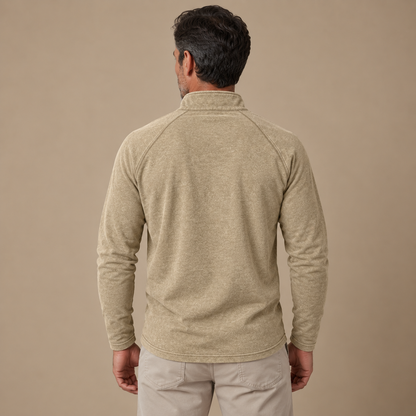 Relaxed Washed Cotton Henley Shirt