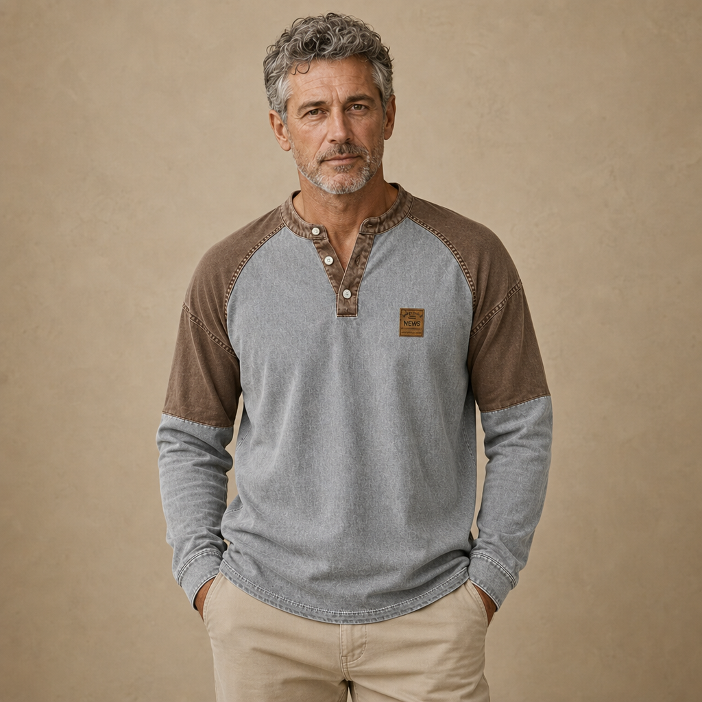 Colorblock Broken-in Cotton Henley