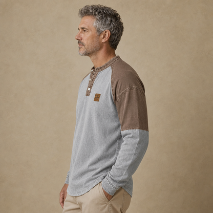 Colorblock Broken-in Cotton Henley