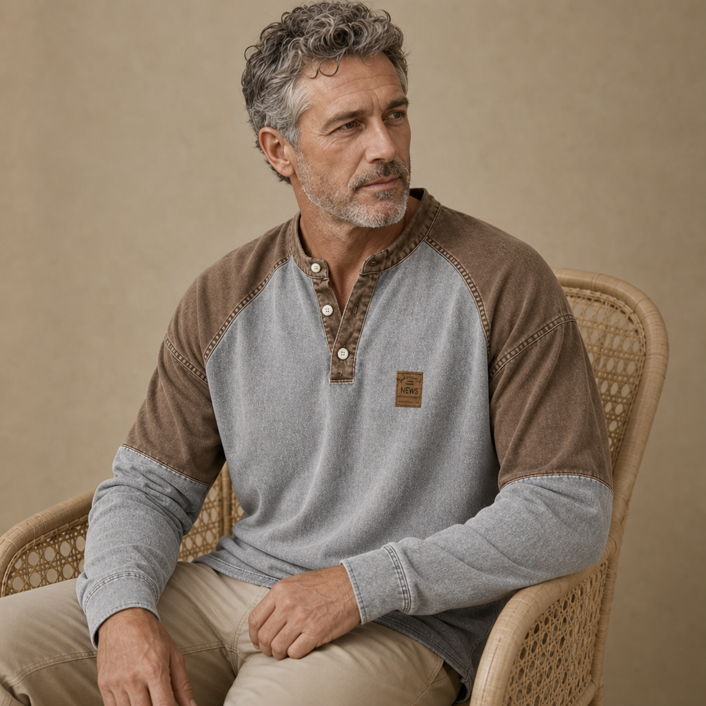 Colorblock Broken-in Cotton Henley