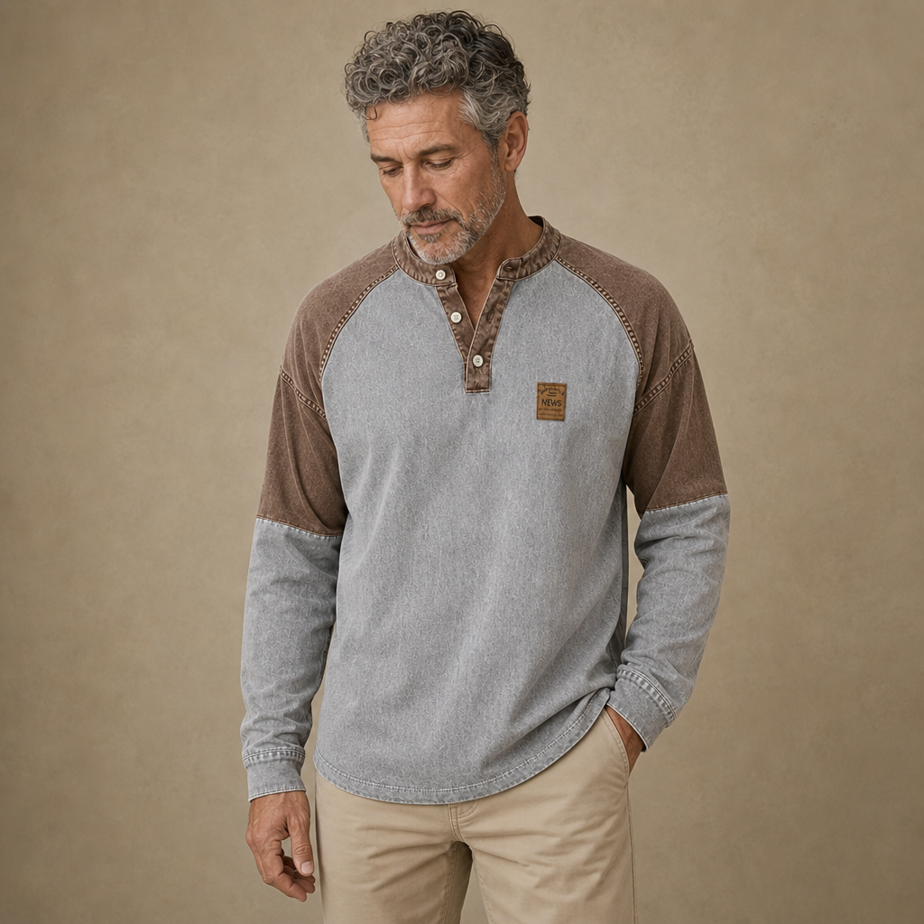 Colorblock Broken-in Cotton Henley