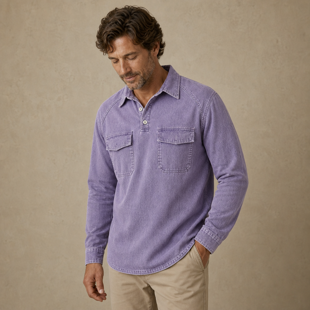 Vintage Washed Cotton Pocketed Polo