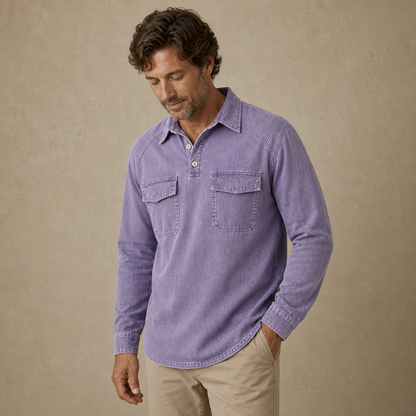 Vintage Washed Cotton Pocketed Polo