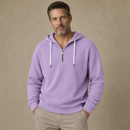 Soft Corduroy Quarter Zip Hoodie