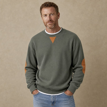 Colorblock Corduroy Crew Neck Sweatshirt