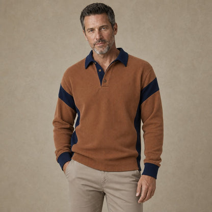 Classic Colorblock Corduroy Polo Shirt