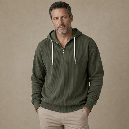 Premium Corduroy Quarter Zip Hoodie