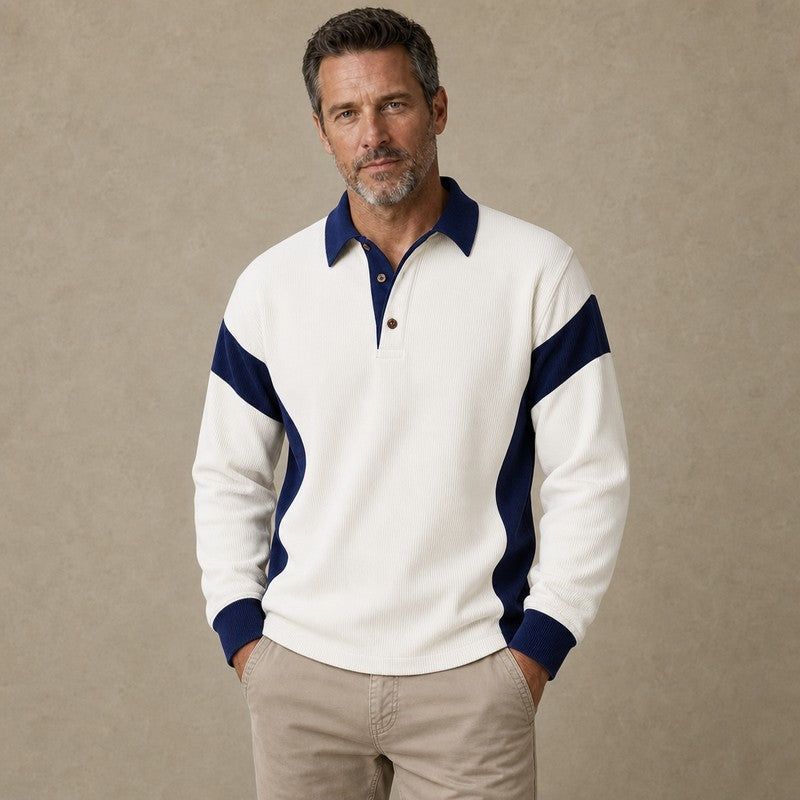 Colorblock Corduroy Polo Shirt