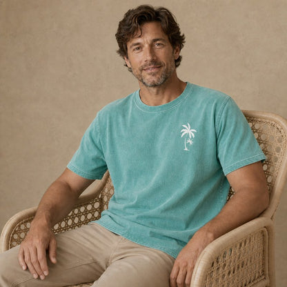 Palm Tree Washed Cotton Graphic Tee