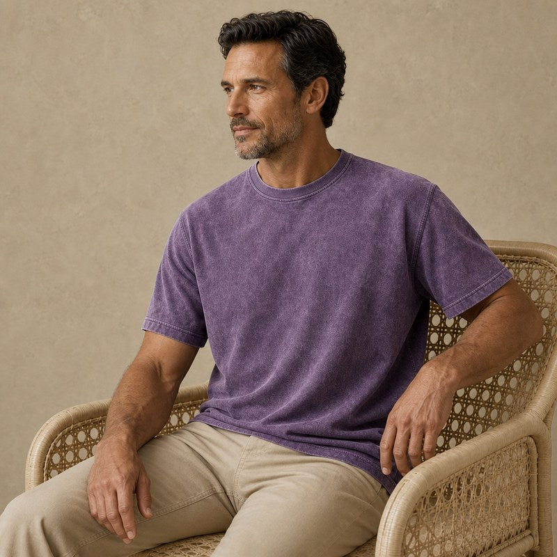 Broken-In Washed Cotton Crewneck Tee
