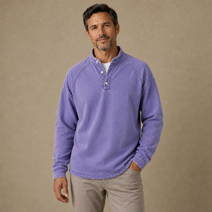 Broken-in Soft 100% Cotton Henley Shirt