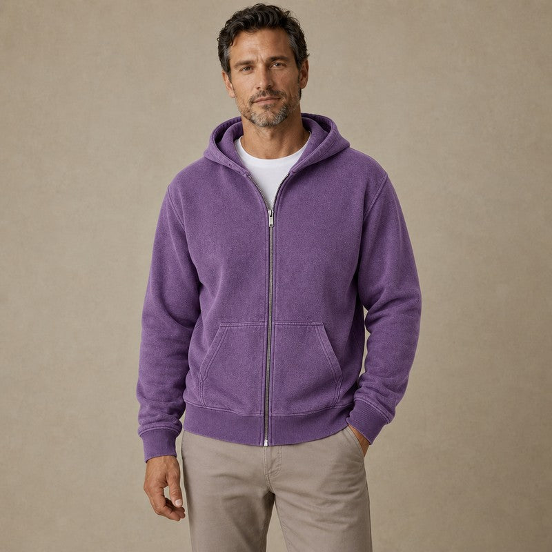 Broken-In Cotton Full Zip Hoodie