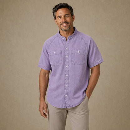Vintage Washed Cotton Button Up Shirt