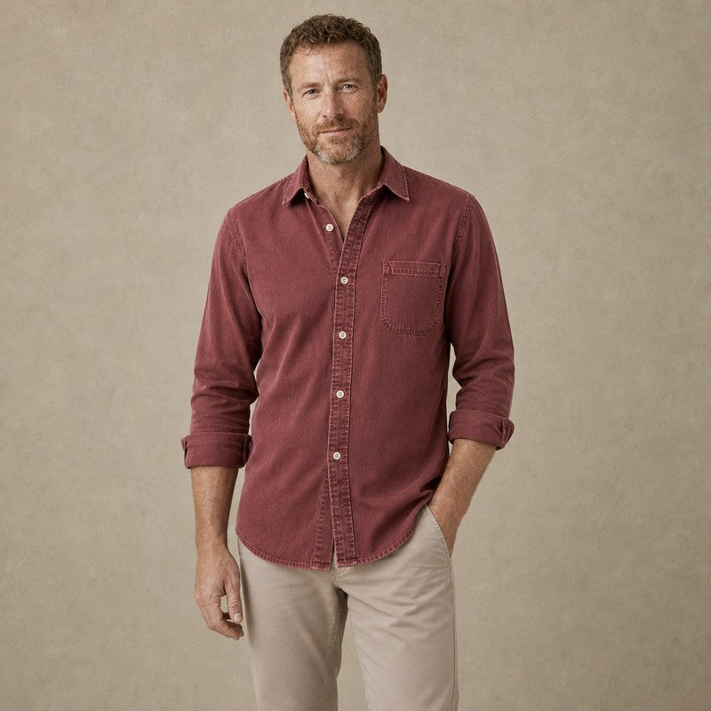 Relaxed Washed Cotton Button Shirt