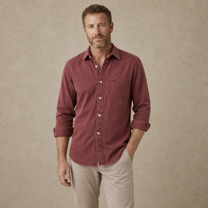 Relaxed Washed Cotton Button Shirt