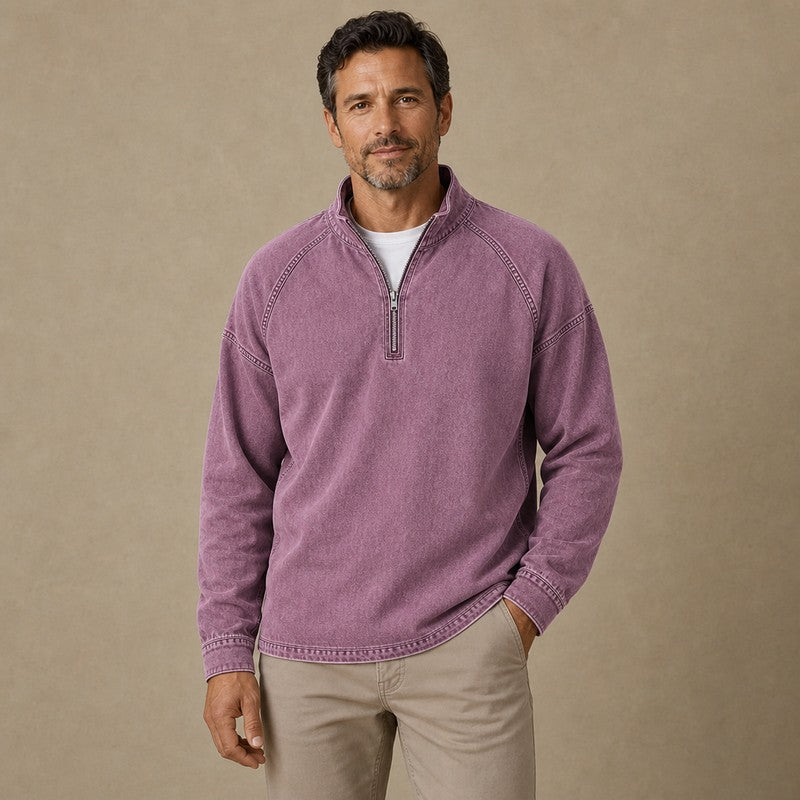 Washed Cotton Henley Shirt