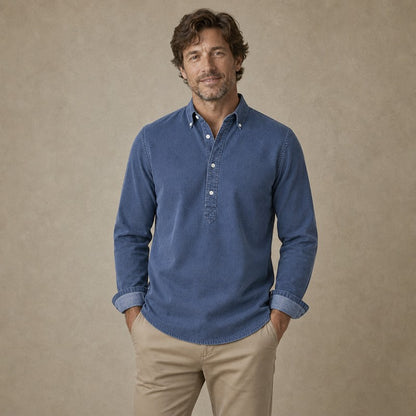 Long Sleeve Cotton Popover Shirt