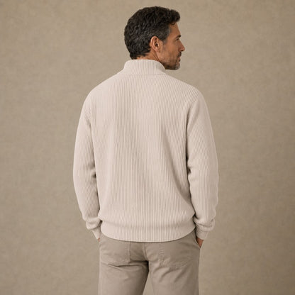 Textured Half Zipper Corduroy Polo Shirts