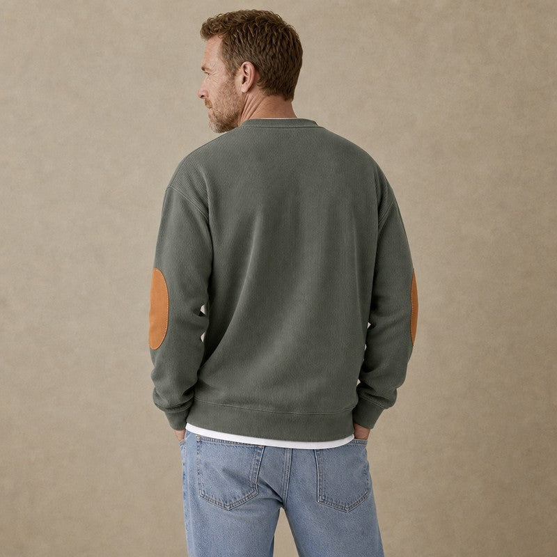 Colorblock Corduroy Crew Neck Sweatshirt