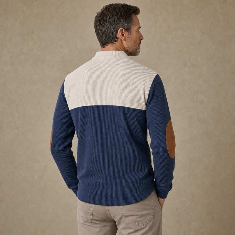 Patchwork Textured Corduroy Sweatshirt